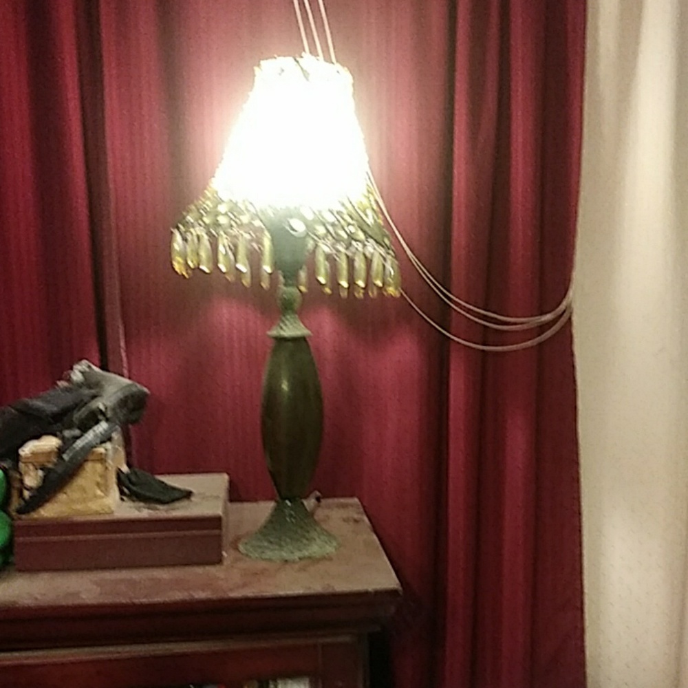 Green Tiffany style nostalgic working lamp